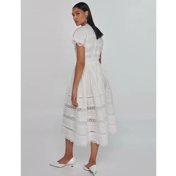 NWT Waimari Camila Lace Embroidered Maxi Dress in Pure White - Picture 4 of 13